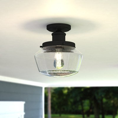 10 in. W Outdoor Flush Mount Matte Black