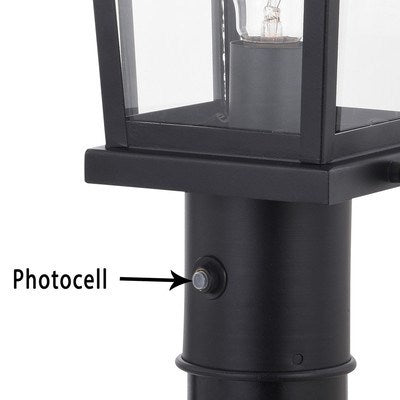 7.75 in. W Outdoor Post Light Textured Black
