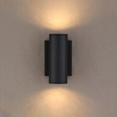 8 in. H LED Outdoor Wall Light Textured Black