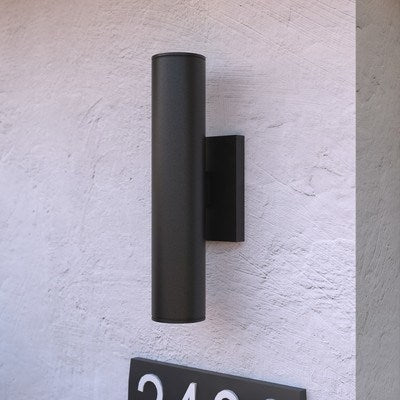 14.25 in. H LED Outdoor Wall Light Textured Black