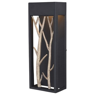 6 in. W LED Outdoor Wall Light Textured Black with Poplar by Vaxcel International