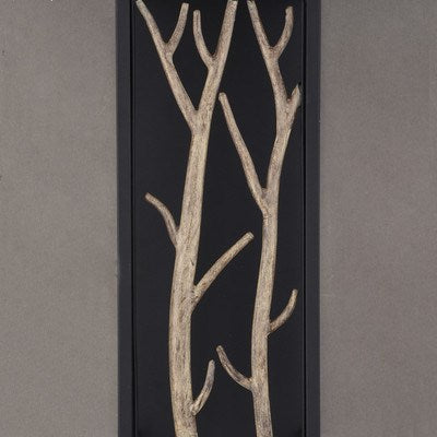 6 in. W LED Outdoor Wall Light Textured Black with Poplar