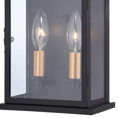 7.5 in.W Outdoor Wall Light Oil Burnished Bronze with Light Gold