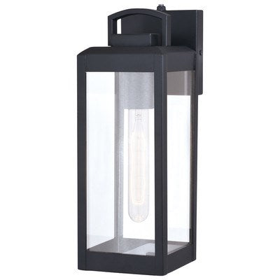 5 in. W Outdoor Wall Light Textured Black by Vaxcel International