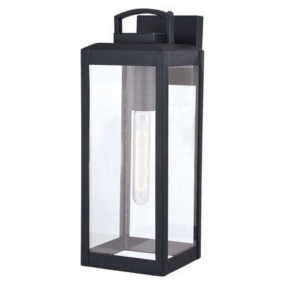 6 in. W Outdoor Wall Light Textured Black by Vaxcel International