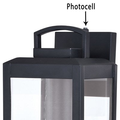 6 in. W Outdoor Wall Light Textured Black