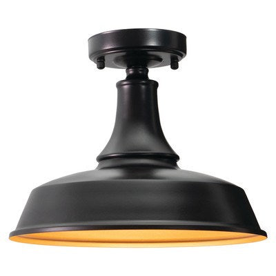 12 in. W Outdoor Semi-Flush Mount Dark Bronze with Light Gold by Vaxcel International