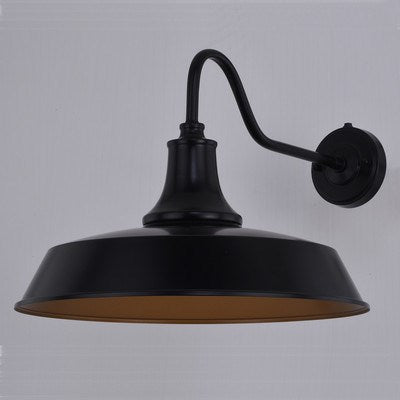 18 in. W Outdoor Wall Light Dark Bronze with Light Gold