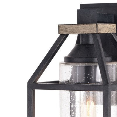 6.25-in. Outdoor Wall Light Forged Black and Rustic Elm