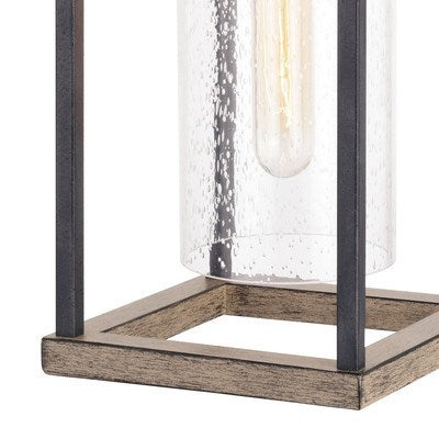 6.25-in. Outdoor Wall Light Forged Black and Rustic Elm