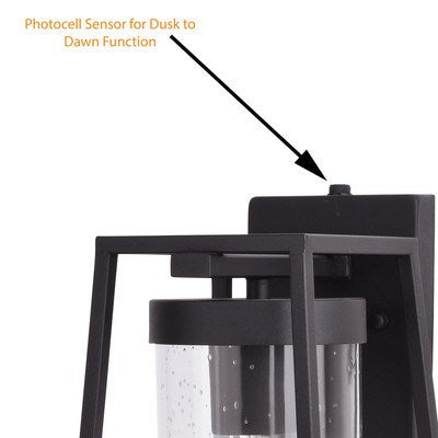 7.5-in. Outdoor Wall Light Textured Black