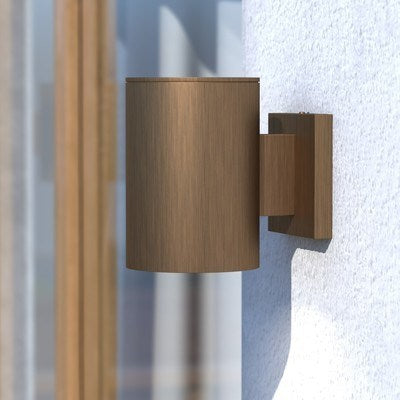 7.25-in. H Outdoor Wall Light Warm Brass
