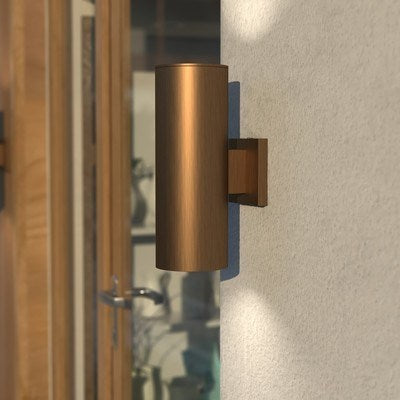 14.25-in.H Outdoor Wall Light Warm Brass