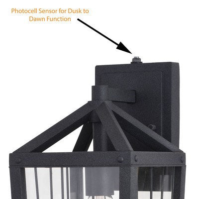 7-in. Outdoor Wall Light Volcanic Black