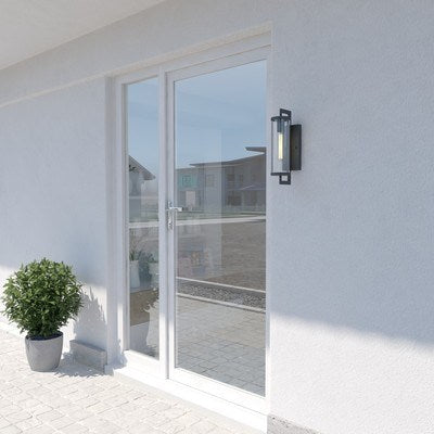 16-in. H Outdoor Wall Light Matte Black