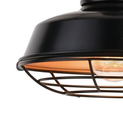 9-in. Outdoor Cage Wall Light Dark Bronze and Light Gold