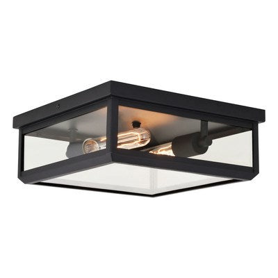 12-in. 2 Light Flush Mount Textured Black by Vaxcel International
