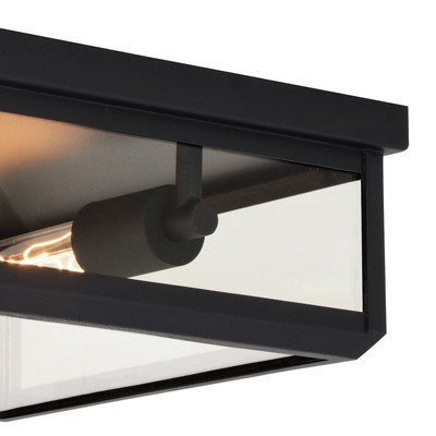 12-in. 2 Light Flush Mount Textured Black