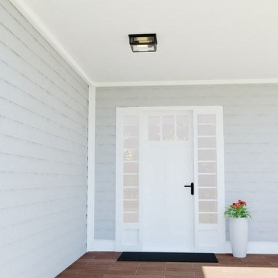 12-in. 2 Light Flush Mount Textured Black