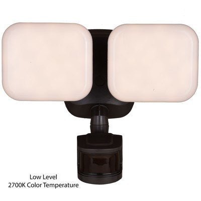 2 Light LED Outdoor Motion Sensor Flood Light Bronze