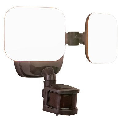 2 Light LED Outdoor Motion Sensor Flood Light Bronze
