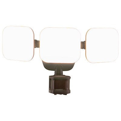 3 Light LED Outdoor Motion Sensor Flood Light Bronze