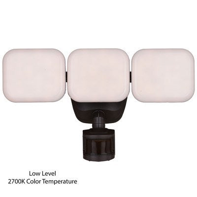 3 Light LED Outdoor Motion Sensor Flood Light Bronze