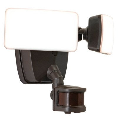2 Light LED Outdoor Motion Sensor Security Flood Light Bronze