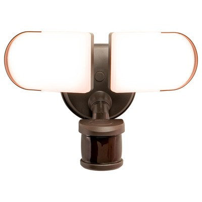 2 Light LED Outdoor Motion Sensor Linkable Flood Light Bronze