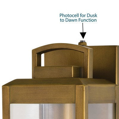 5-in. Outdoor Wall Light Vintage Brass