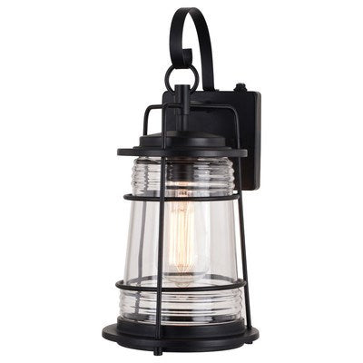 7-in. Outdoor Wall Light Textured Black by Vaxcel International