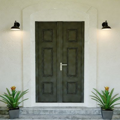 Outdoor Wall Light Black And Vintage Black With Matte White Inner