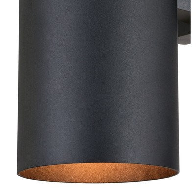 2 Light 14.25-in.H Dusk to Dawn Outdoor Wall Light Textured Black