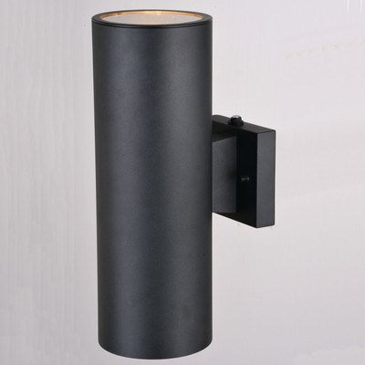 2 Light 14.25-in.H Dusk to Dawn Outdoor Wall Light Textured Black