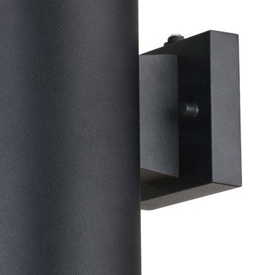 2 Light 14.25-in.H Dusk to Dawn Outdoor Wall Light Textured Black