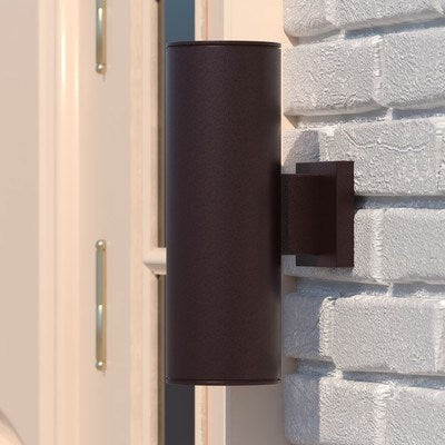 2 Light 14.25-in.H Outdoor Wall Light Deep Bronze