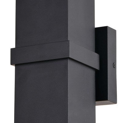 14-in. H 2 Light Outdoor Wall Light Textured Black