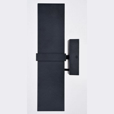 14-in. H 2 Light Outdoor Wall Light Textured Black