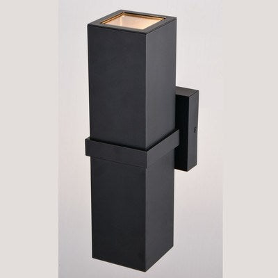14-in. H 2 Light Outdoor Wall Light Textured Black