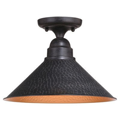 12-in Outdoor Semi Flush Aged Iron and Light Gold by Vaxcel International