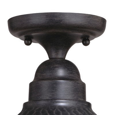 12-in Outdoor Semi Flush Aged Iron and Light Gold