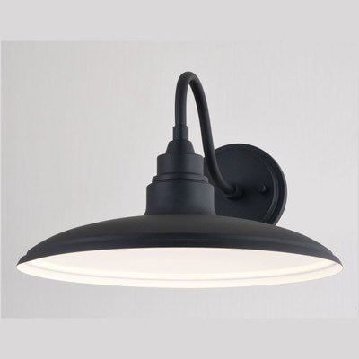 13-in. LED Outdoor Wall Light Textured Black and Glossy White