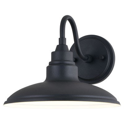 10-in. LED Outdoor Wall Light Textured Black and Glossy White by Vaxcel International