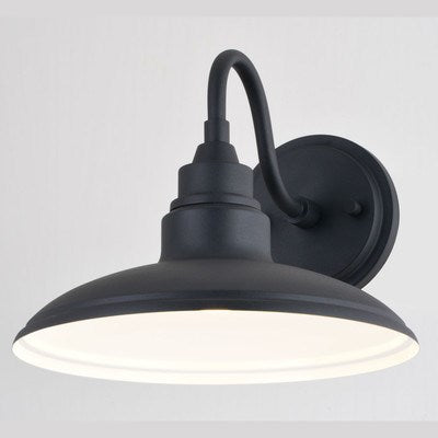 10-in. LED Outdoor Wall Light Textured Black and Glossy White