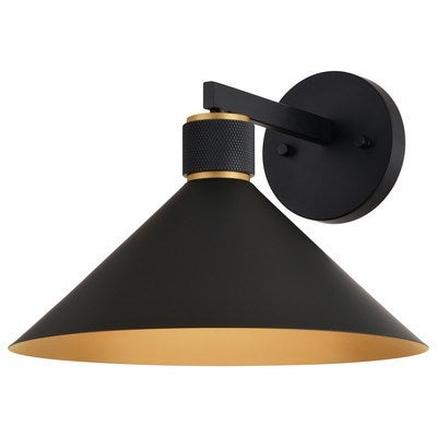 12-in Outdoor Wall Light Matte Black and Gold by Vaxcel International