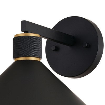 12-in Outdoor Wall Light Matte Black and Gold