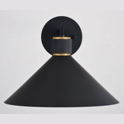12-in Outdoor Wall Light Matte Black and Gold