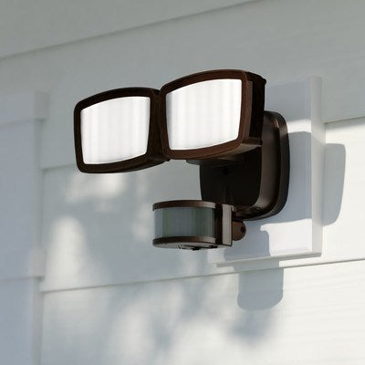 10.75-in. 2L LED CCT Adj. Outdoor Motion Security Flood Light Bronze 240 Deg.