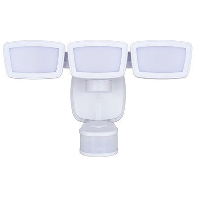 13.25-in. 3 Light LED CCT Adj. Outdoor Motion Sensor Security Flood Light White