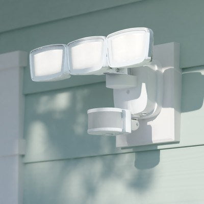 13.25-in. 3 Light LED CCT Adj. Outdoor Motion Sensor Security Flood Light White
